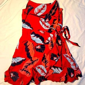 Express bright red sun dress